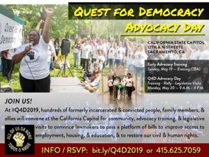 Formerly Incarcerated to Rally in  Sacramento in “Quest for Democracy”