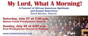 Oakland’s Cantare Con Vivo Presents a Choral Concert of Spirituals And Gospel Songs