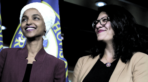 From left to right: Ilhan Omar and Rashida Tlaib.