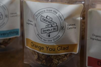Final product of Chestnut Street Granola Company’s hard work. Orange You Glad is a favorite among the children. (Photo by Christy Price)