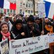 A demonstration in France by Muslims protesting their treatment under President Macron in 2020.
