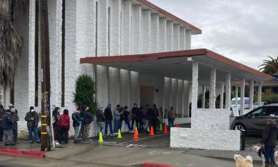 A lone forms outside the Friendship Christian Center on a recent, rainy cold day in Oakland. Photo courtesy of FCCC.
