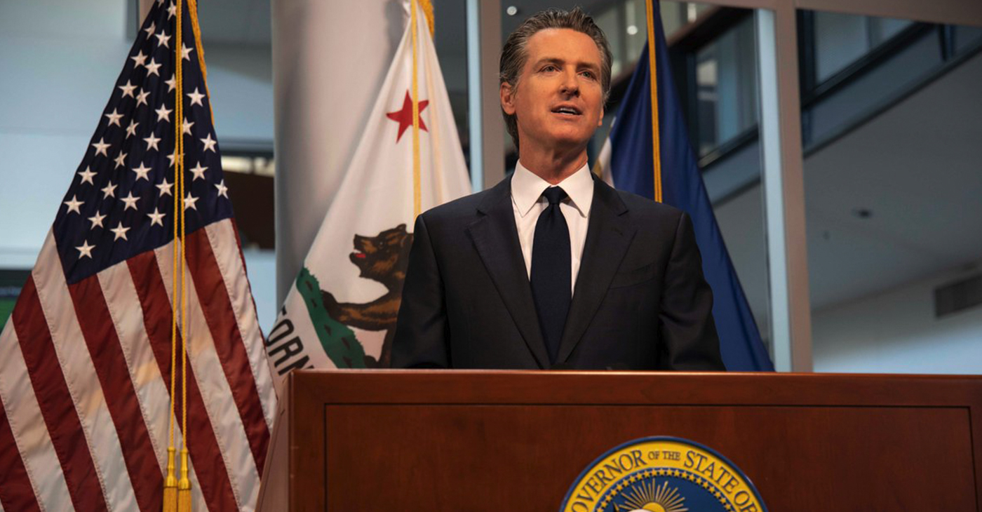 California Governor Gavin Newsom announces the state’s new plan of action against the rising omicron variant cases at Native American Health Center in Oakland on Dec. 22, 2021. Harika Maddala/ Bay City News photo.