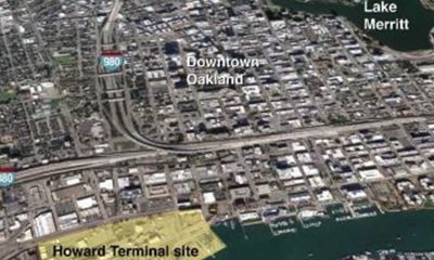 Port of Oakland area that would be turned into a stadium and luxury housing. Public domain image.