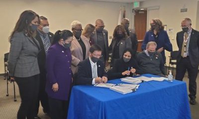 Members of the California Redistricting Commissioners on Dec. 27, 2021, the day their report was to be turned over to the California Secretary of State’s Office. Photo by Antonio Ray Harvey.