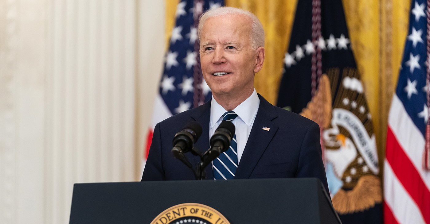 On February 25, 2020, as Biden’s campaign for the presidency was in serious trouble, he said during a debate that “I’m looking forward to making sure there’s a Black woman on the Supreme Court, to make sure we in fact get every representation.” (Official White House Photo by Adam Schultz)