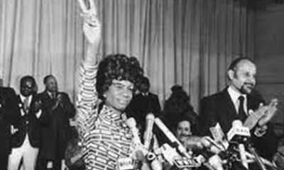File photo of Congresswoman Shirley Chisholm announcing her run for president in 1972. WNYC.org photo.