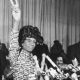 File photo of Congresswoman Shirley Chisholm announcing her run for president in 1972. WNYC.org photo.