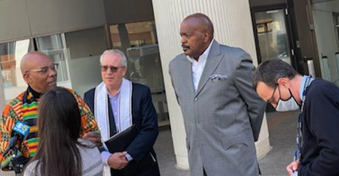 From left to right: Pastor Michael Wallace, Mt. Zion Baptist, Pastor Jim Hopkins, Lakeshore Baptist, and Bishop Kevin Barnes, Abyssinian Baptist.