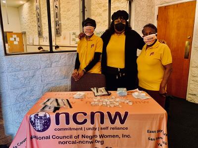 NCNW members of the East Bay Area and East Oakland/Hayward Sections at a COVID Vaccination Clinic at Friendship Church in Oakland. Photo courtesy of NCNW.