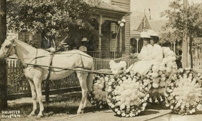 Martha Yates Jones (left) and Pinkie Yates (right), daughters of Rev. Jack Yates, in a decorated carriage parked in front of the Antioch Baptist Church located in Houston's Fourth Ward, 1908. Photo courtesy of Houston Public Library Digital Collection.Martha Yates Jones (left) and Pinkie Yates (right), daughters of Rev. Jack Yates, in a decorated carriage parked in front of the Antioch Baptist Church located in Houston's Fourth Ward, 1908. Photo courtesy of Houston Public Library Digital Collection.