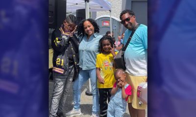 The Allums Family (left to right): Jairee Allums, Maria Allums, Jacari Allums (Yellow T), Daryle Allums and Amour Allums