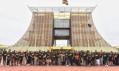Students with the Amos C. Brown Fellowship to Ghana visit the Jubilee House in Accra on Aug. 2, 2022.