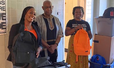 From left to right McClymonds High School Administrator Lacole Martin, Rev. Gerald Agee, pastor of Friendship Christian Center, and McClymonds staff member Alberta Smith. Photo by Justus Samuels.