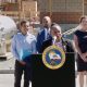 Caption: Assemblymember and Black Caucus Member Lori Wilson (D-Suisun) speaks at a press conference August 12 at the Antioch Brackish Desalination Project. She is flanked by (from left) Gov. Newsom; former L.A. Mayor Antonio Villaraigosa who is the new infrastructure advisor; Antioch Mayor Lamar Thorpe; Karla Nemeth, director of the California of Water Resources and Wade Crowfoot, CA Natural Resources Secretary. 