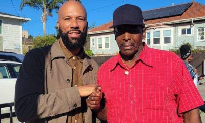 While columnist Richard Johnson (right) was meeting with various formerly incarcerated group leaders to develop an outreach plan in response to the rash of recent killings in Oakland, he bumped into Chicago Rapper Common who was also going door-to-door urging the residents to get registered and vote for Pamela Price, his D.A. candidate. Richard said, “We both share something in common, we want to help stop the violence and we want to increase voting as a part of helping to solve problems.” Photo courtesy of Richard Johnson and Jonathan “Fitness” Jones.