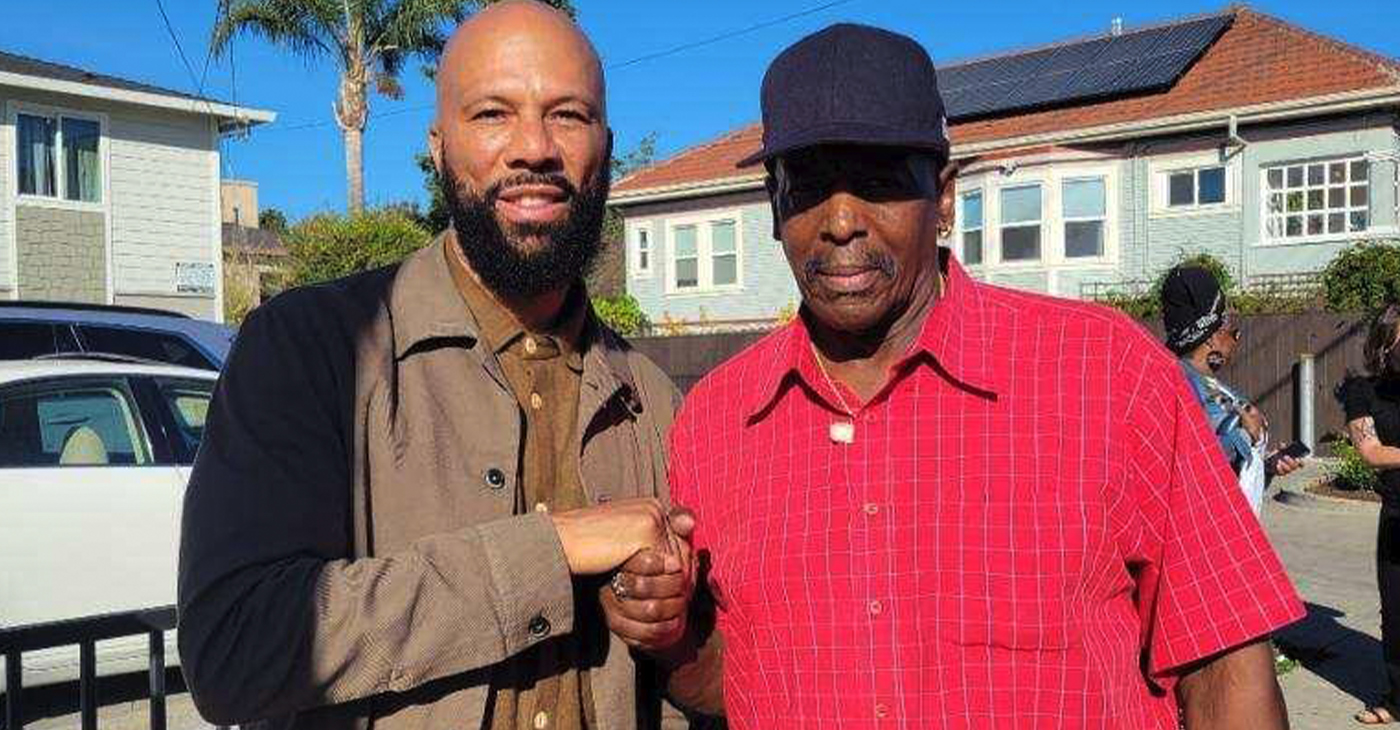 While columnist Richard Johnson (right) was meeting with various formerly incarcerated group leaders to develop an outreach plan in response to the rash of recent killings in Oakland, he bumped into Chicago Rapper Common who was also going door-to-door urging the residents to get registered and vote for Pamela Price, his D.A. candidate. Richard said, “We both share something in common, we want to help stop the violence and we want to increase voting as a part of helping to solve problems.” Photo courtesy of Richard Johnson and Jonathan “Fitness” Jones.