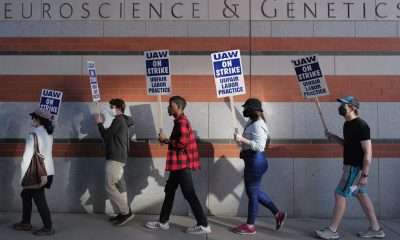 Students on the picket line on Nov. 16, 2022. Photo by Maxim Elramsisy, California Black Media