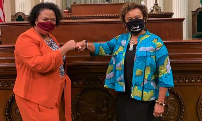 State Rep. Mia Bonta (left) is the projected winner in California’s 18th District and Congresswoman Barbara Lee declared victory in the 12th U.S. District. Twitter photo from Sept. 2021.