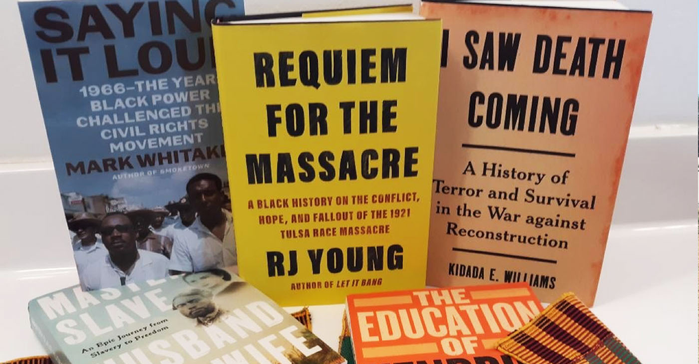 “Requiem for the Massacre” by RJ Young, Saying It Loud” by Mark Whitaker, and “I Saw Death Coming” by Kidada E. Williams