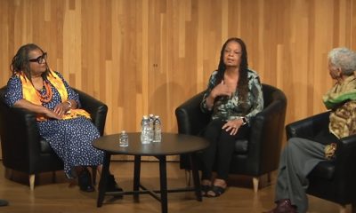Judy Juanita, Madalynn Rucker and Ericka Huggins discuss their time with the Black Panther Party during an event at UC Berkeley in October 2022.