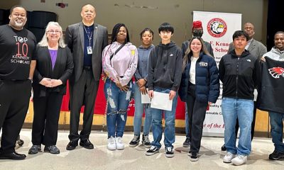Kennedy High scholars are joined by WCCUSD leadership at awards ceremony on March 10. Photo courtesy of WCCUSD.