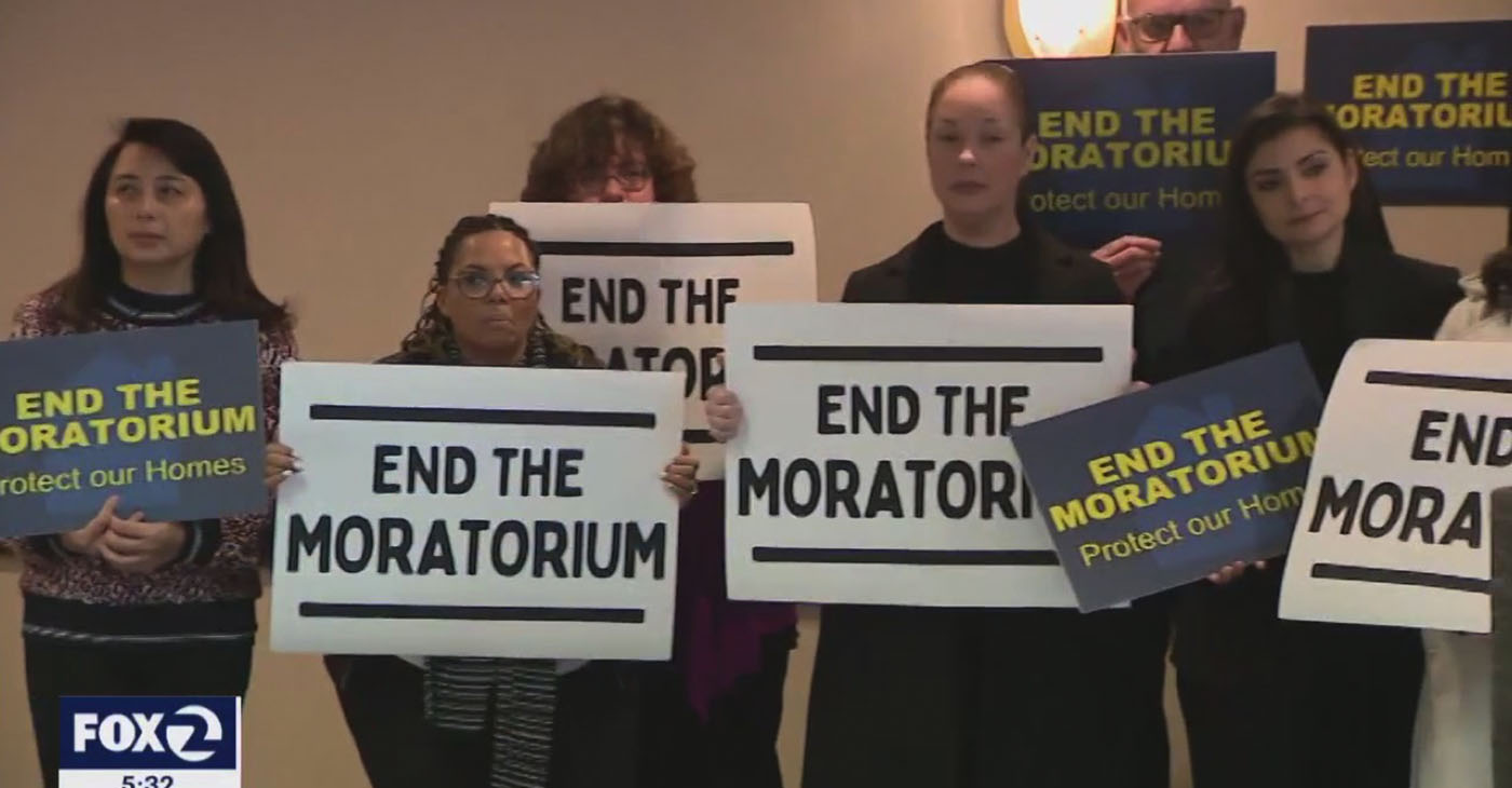 Landlords Protest Eviction Moratorium at the Alameda County Board of Supervisors meeting, Feb. 27, 2023. Photo courtesy of Yahoo.com.