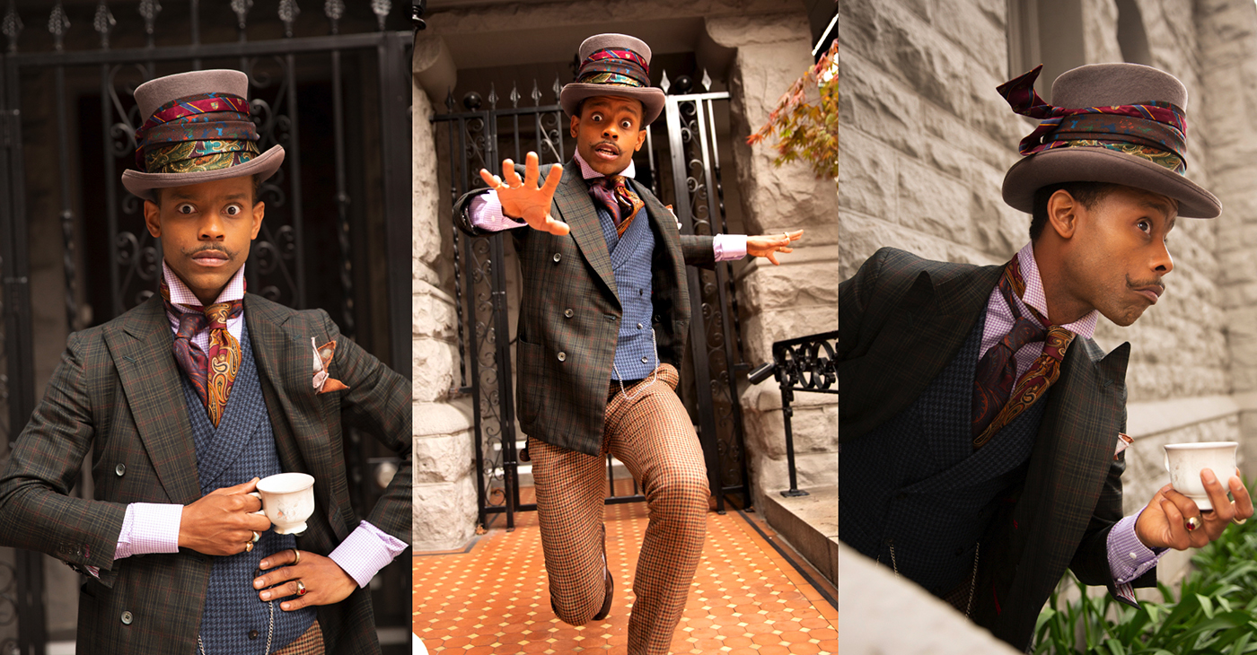Michael Wayne Turner III as the Black Mad Hatter. Photo montage courtesy of MoAD.