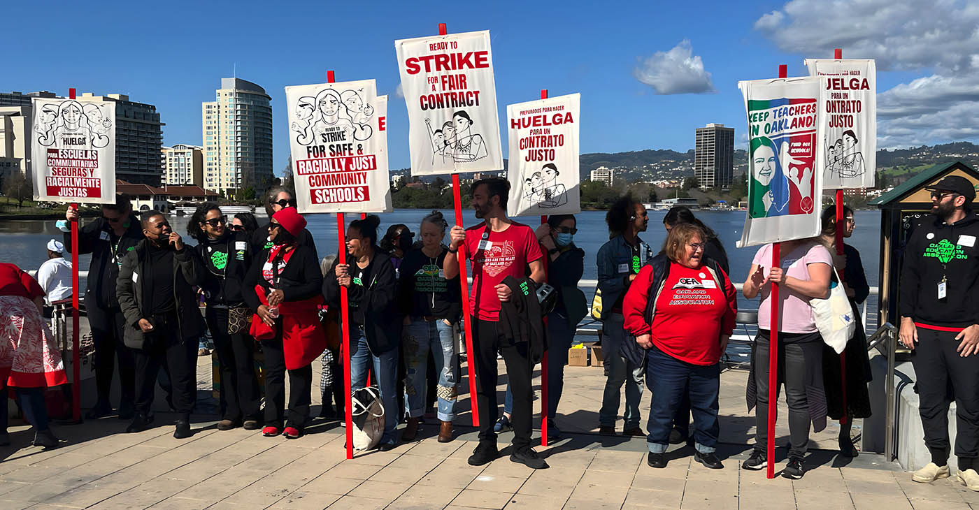 Oakland teachers rally for new contract, Wednesday, March 15, 2023. Photo courtesy of OEA.