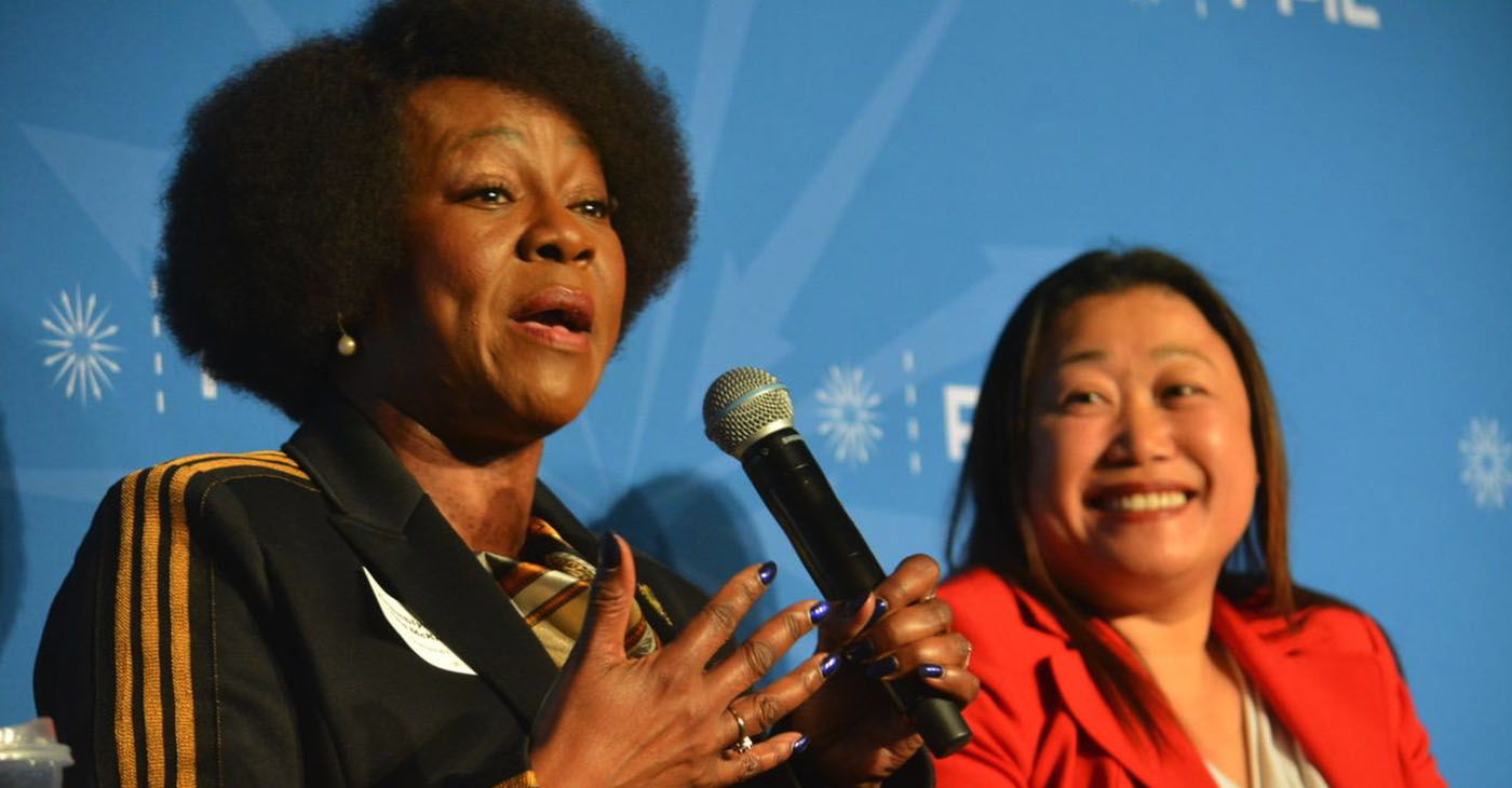 Assemblymember Tina McKinnor (D-Inglewood) speaks at the Women in California’s Legislature event in Sacramento on March 8. The Women’s History Month event was hosted by the Public Policy Institute of California. CBM photo by Antonio Ray Harvey.