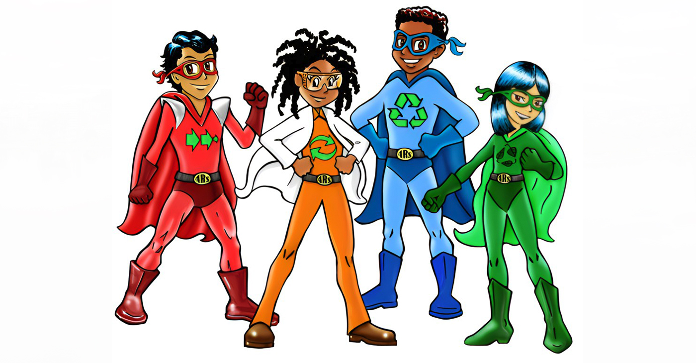 Who are the action heroes for the environment? You can be one of them! Illustration via Stopwaste.org