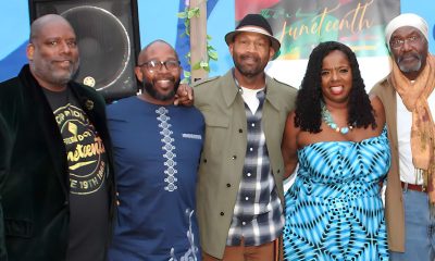 Left to right, For the Culture owner Chris Rachal, former Oakland City Councilmember Loren Taylor; Chef Nigel Jones, owner Calabash Restaurante; event organizer Cathy D. Adams, president of OAACC and CDA Consulting Group; and actor Delroy Lindo. Photo by Auintard Henderson.