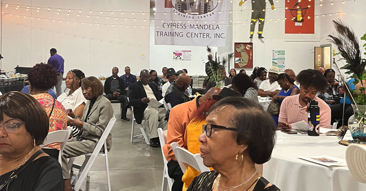Attendees at the celebration of Sylvester Hodges’ life at the Mandela Training Center. Photo by Ken Epstein.