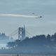 U.S. Navy Blue Angels Aerial Demonstration Team performing over San Francisco Bay. Fleet Week 2023. Photo by Gene Hazard.