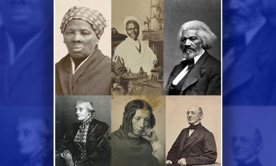 Noted abolitionists of the 19th century. Top row, left to right: Harriet Tubman, Sojourner Truth and Frederick Douglass. Bottom row, left to tight: Susan B. Anthony, Harriet Beecher Stowe, and Willian Lloyd Garrison. Wikipedia image.