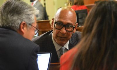 Asm. Chris Holden (D-Pasadena) talks to his colleagues after the State Assembly passed his bill, AB 1228, with a 53-17 vote on Sept. 14, 2023. Photo by Antonio Harvey, California Black Media.