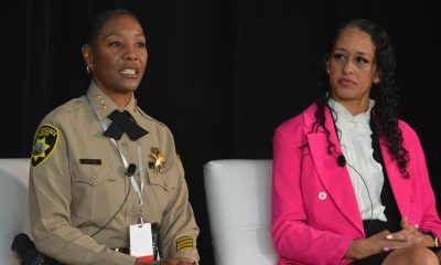 San Francisco District Attorney Brooke Jenkins (right) at the Shift Happens: Women's Policy Summit in San Francisco. Tanzanika Carter, assistant sheriff of the San Francisco Sheriff's Dept., is on the left. (Antonio Ray Harvey/CBM)