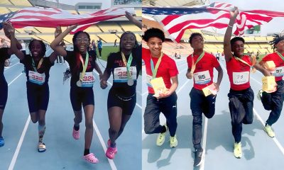 The girls won silver medal for the 4x100 relay, the boys won gold in the 100m and 4x100 relay. Courtesy photo.