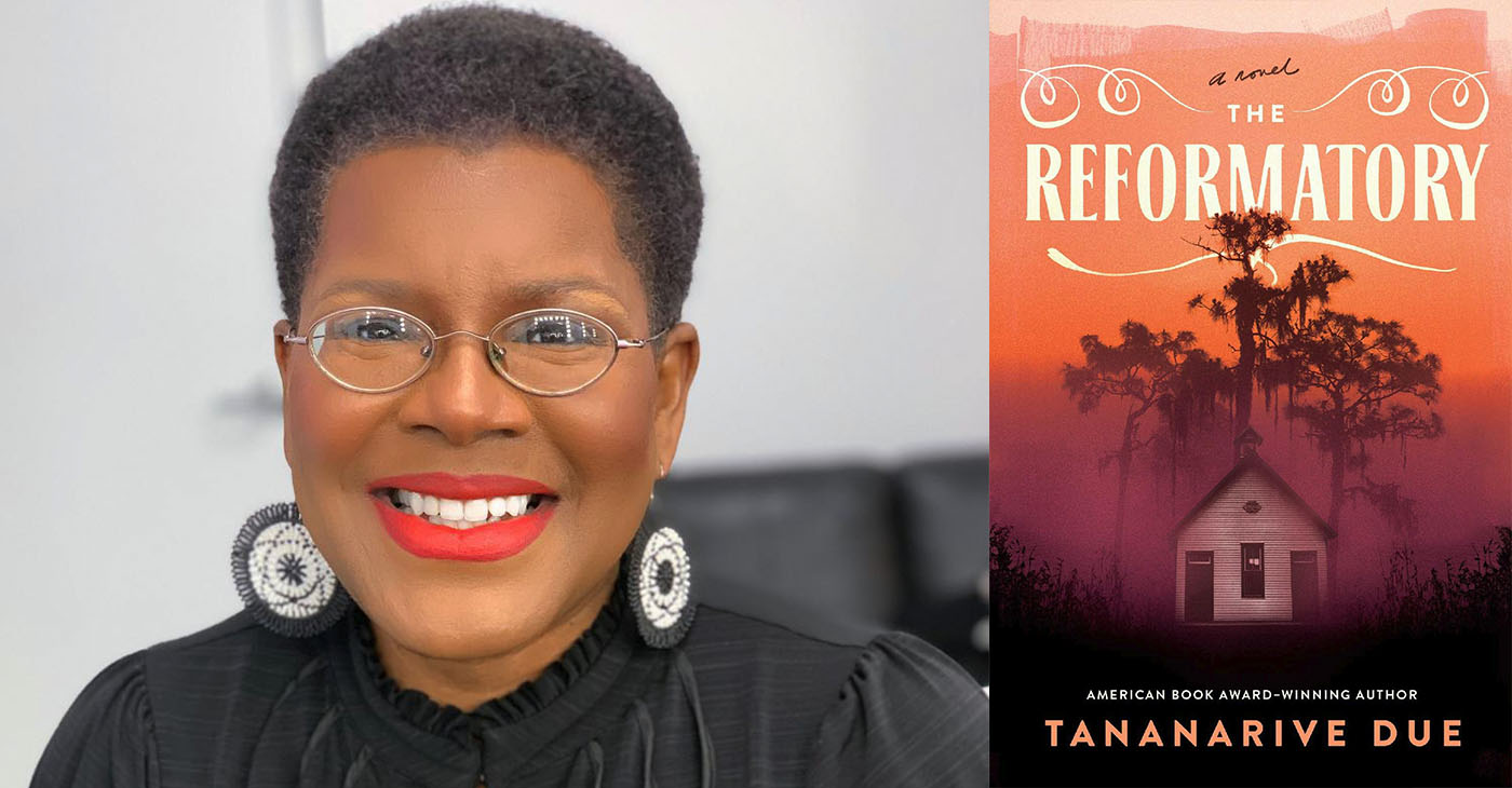 Tananarive Due is known for her Black Horror and Afrofuturistic novels. Photo by Melissa Herbert. Cover of “The Reformatory.” Courtesy photo.