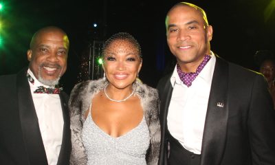 100 Black Men of the Bay Area Gala Chair/Vice Chair Danny L. Williams with singer Chanté Moore and 100 Black Men of the Bay Area president, Chuck Baker at the 100 Black Men Scholarship Benefit and Awards Gala at the San Francisco Marriott Marquis. Photos By Auintard