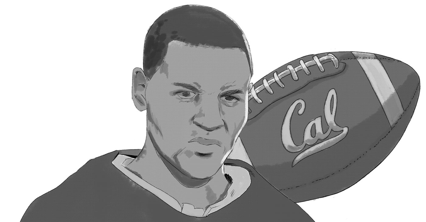 Walter Gordon, who is discussed during the first stop of the Black history tour at Memorial Stadium, was one of the first two Black Americans named to the College All-American Football Team in 1918. He went on to become the first Black student to graduate from Berkeley Law and to work as a police officer for the city of Berkeley, among many other accomplishments. Illustration by Heaven Jones.