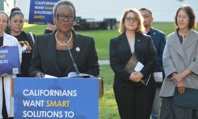 Assemblymember Tina McKinnor (D-Inglewood), second right, and Assemblymember Eloise Gómez Reyes (D-Colton), right, have introduced bills that would protect victims, reduce recidivism, and treat substance-use disorders. CBM photos by Antonio Ray Harvey.