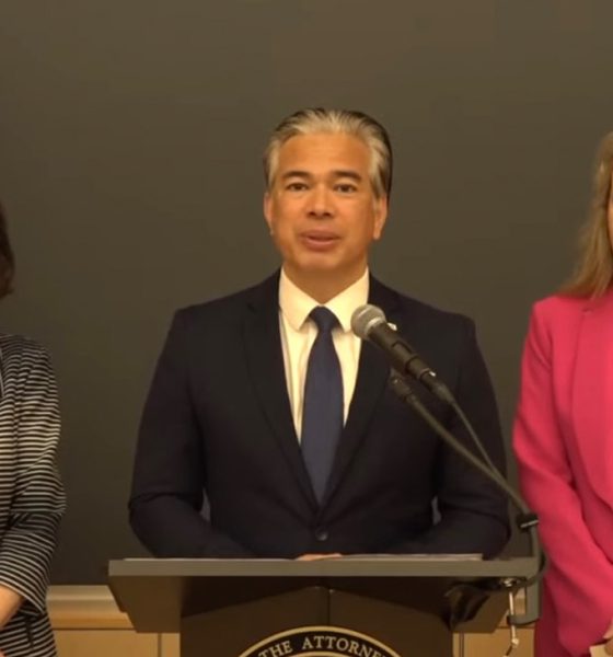 From left to right: Sen. Nancy Skinner (D-Berkeley), Attorney General Rob Bonta and Assemblymember Buffy Wicks (D-Oakland) at a press conference introducing legislation to protect young people online.