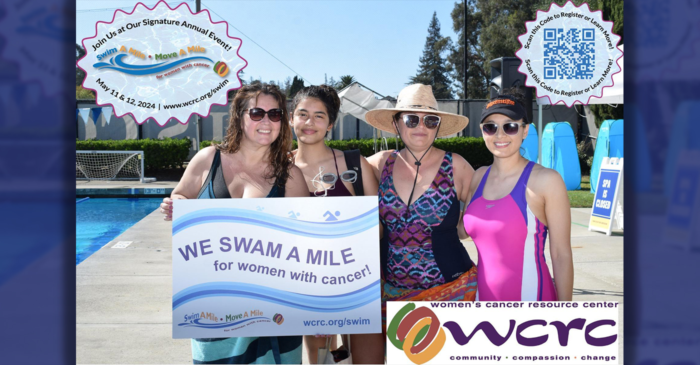 Swim or move a mile for women with cancer at Mills/Northeastern College the Women's Cancer May 11&12. Www.wcrc.org/swim
