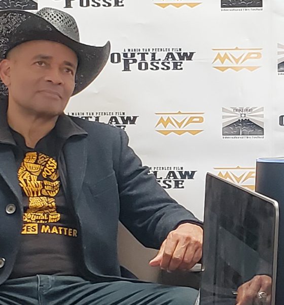 Film director Mario Van Peebles, who also stars in “Outlaw Posse,” appeared at a press conference held at RBA Creative on MacArthur Boulevard hosted by the Oakland International Film Festival. Photo By Carla Thomas.