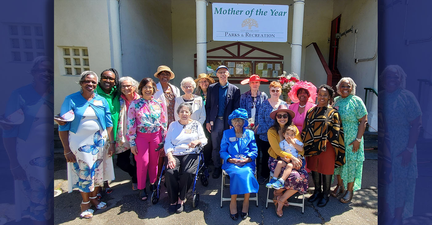 The Oakland Parks, Recreation & Youth Development (OPRYD) honored Martha Humphrey "Ms. Martha" (seated in royal blue suit) as Oakland’s 2024 Mother of the Year at the 71st Oakland Mother of the Year Award Ceremony held at Morcom Rose Garden. Photo By Carla Thomas.