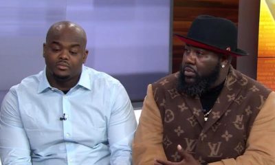 Chef Cleaz, owner of Pierre Pierre Restaurant, and rapper and author Mistah F.A.B. announce special event "You Still Have Son" Mother's Day dinner. Photo Courtesy KTVU Channel 2.