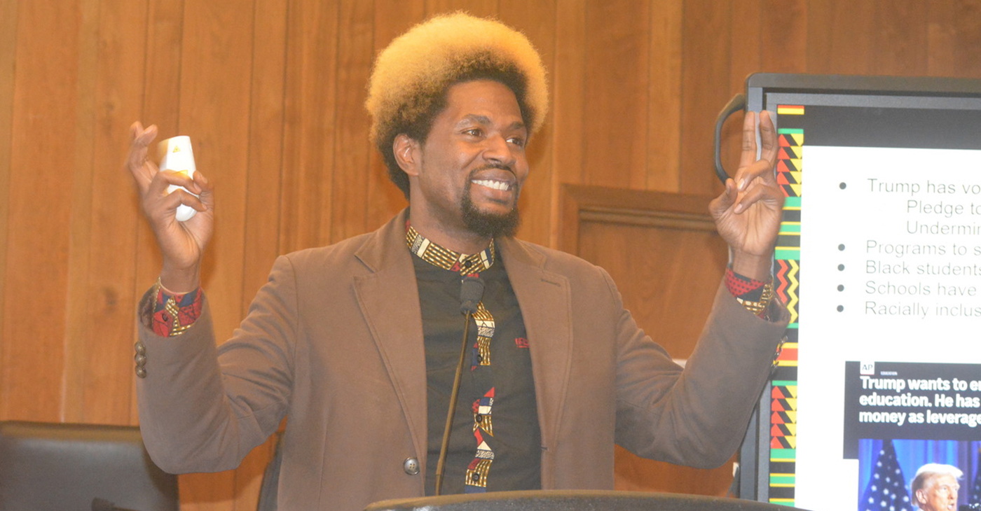 Amir Whittaker, policy counsel from ACLU Southern California, said the Trump Administration could disrupt the Department of Education, which houses the Office of Civil Rights. CBM photo by Antonio Ray Harvey.