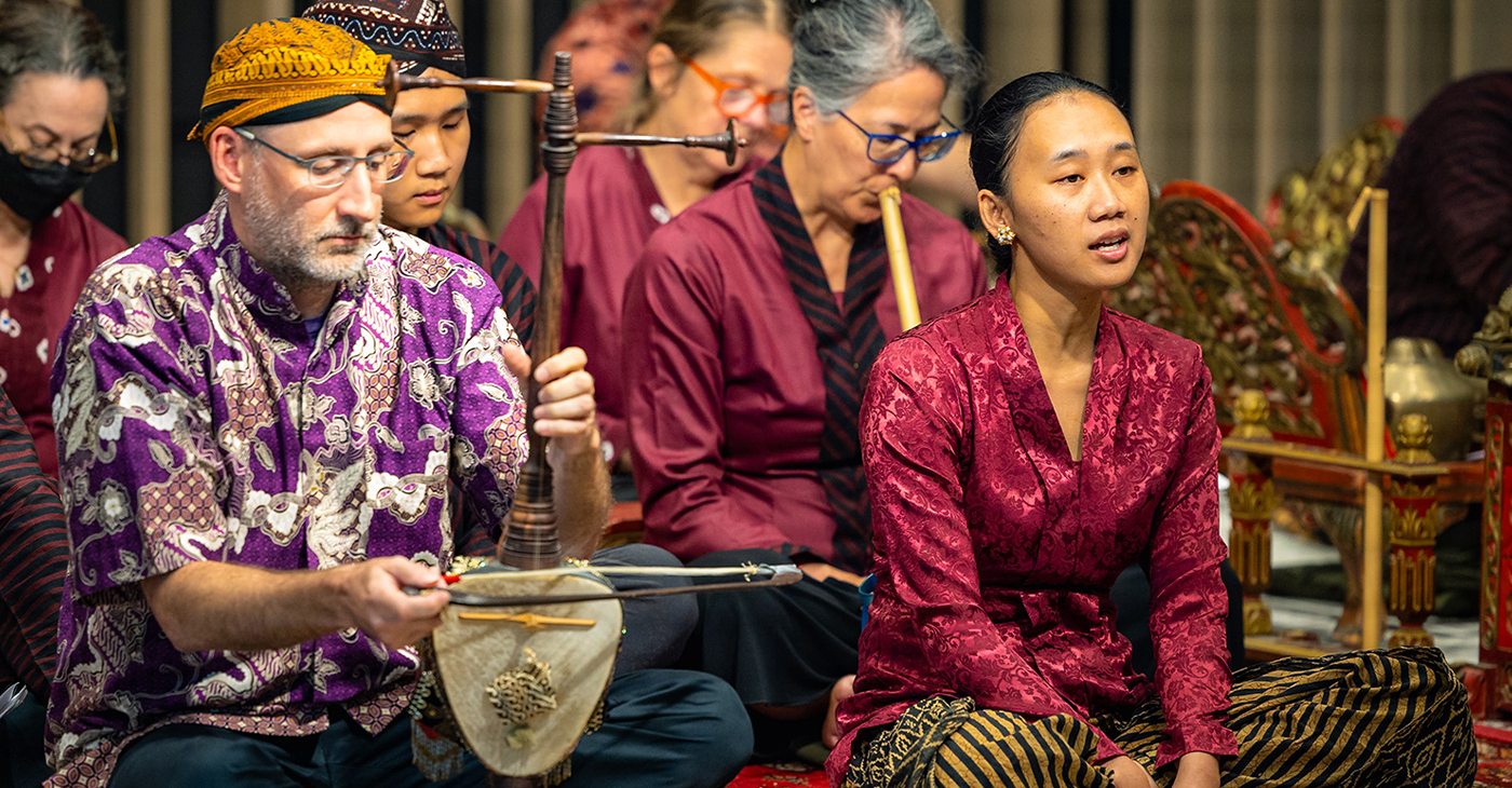 Wu Performance Hall also is a perfect venue for performing and listening to the Department of Music’s seven-tone Javanese gamelan, a set of instruments pictured, in part, in this photo. Grant Kerber/UC Berkeley Department of Music.