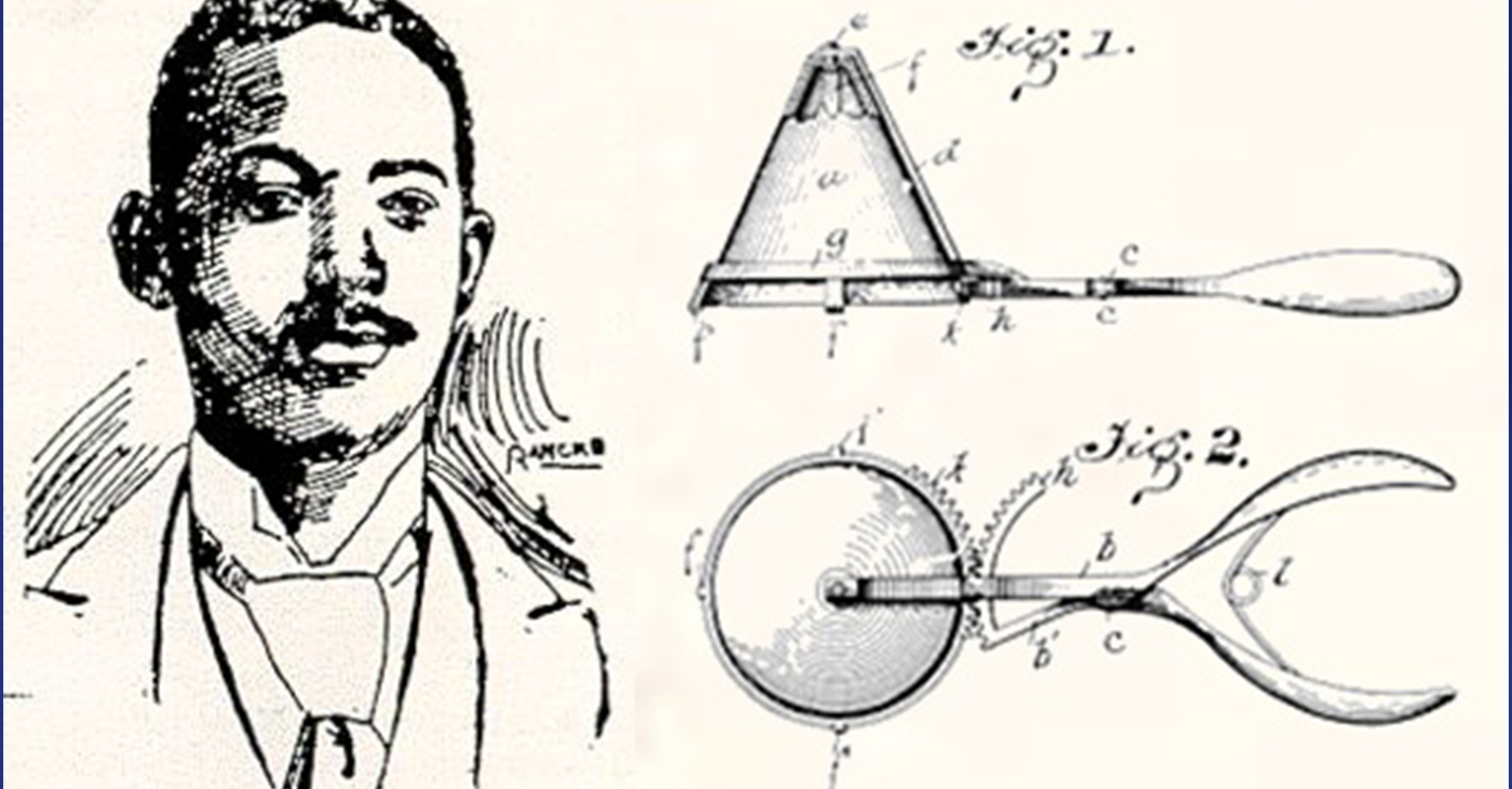 A rendering of Alfred L. Cralle’s ice cream scoop. Public domain.
